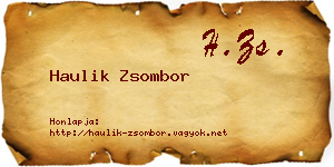 Haulik Zsombor névjegykártya